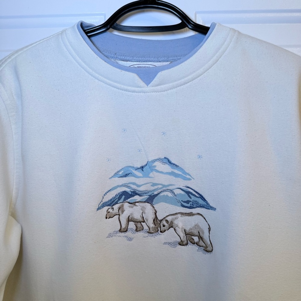 Northern Reflections White Polar Bear Crewneck Sweater - Picture 3 of 5